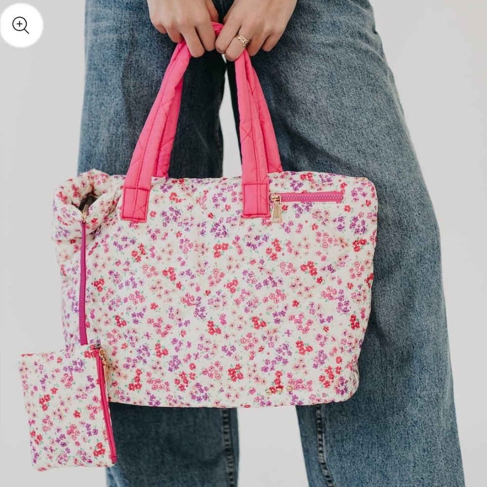 Presley Puffer Quilted Tote Bag With Pouch